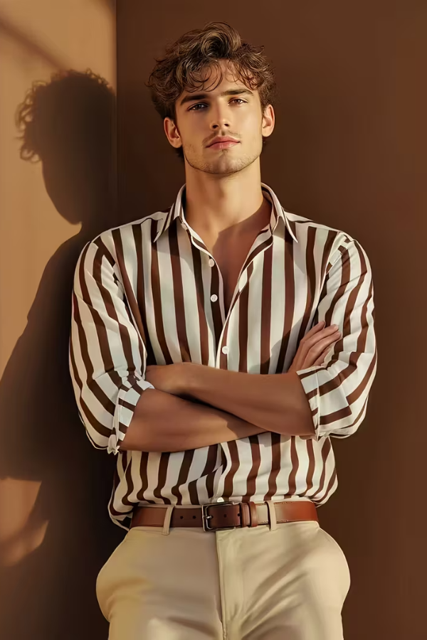 Slim-Fit Striped Dress Shirt