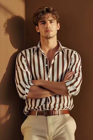 Slim-Fit Striped Dress Shirt